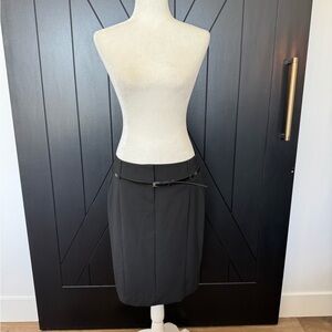 Elegant Black Pencil Skirt with Belt